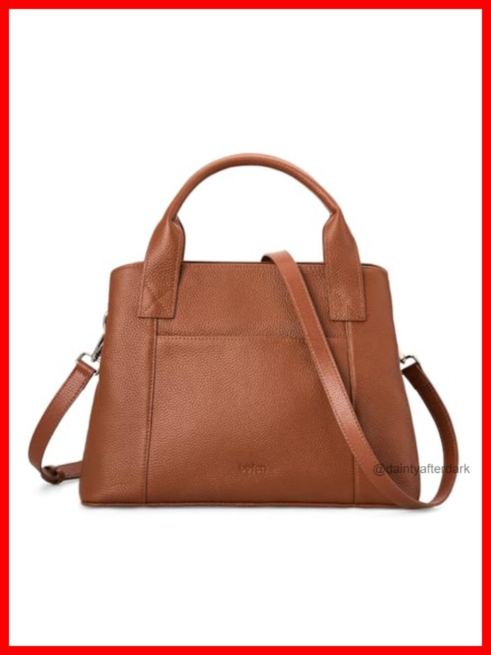 Genuine Leather Satchel Tote Crossbody Purse with Zipper